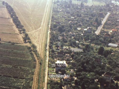 Flugaufnahme der Sektorengrenze in Berlin 1961