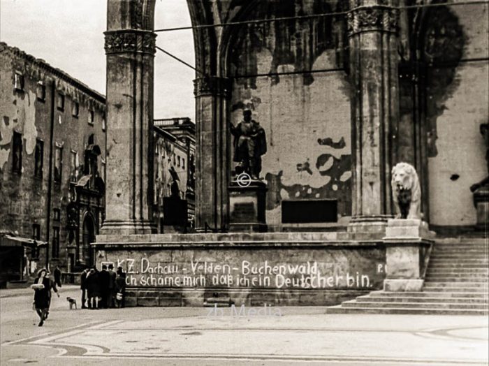 Grafiti K.Z. Dachau München Odeonsplatz 1945