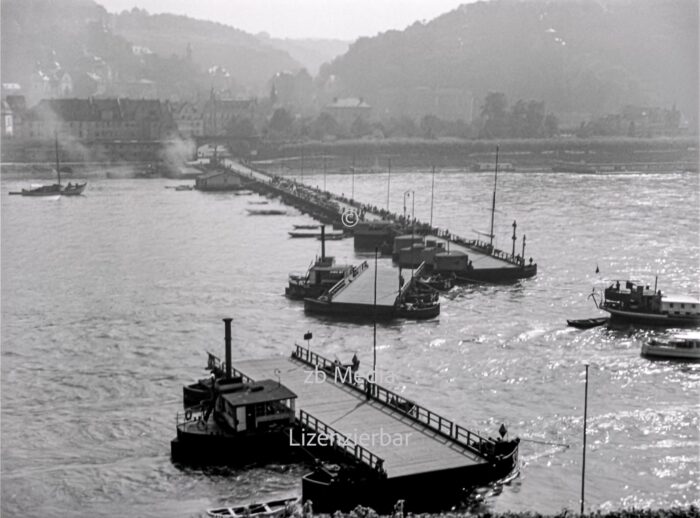 Fährbrücke am Rhein bei Königswinter 1937